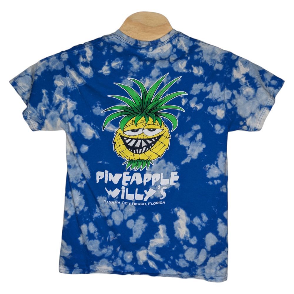 Pineapple Willy's T Shirt Adult‎ Medium Blue Tie Dye Panama City Beach Florida